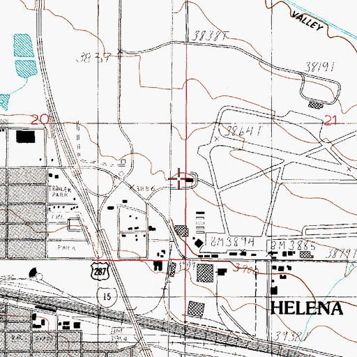 Topographic Map of Helena Airport Fire Department Station 1, MT