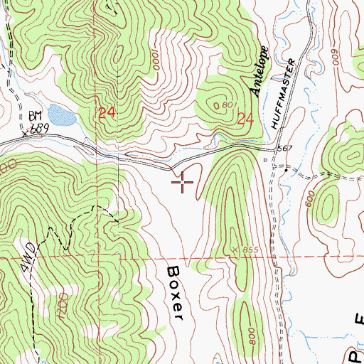 Topographic Map of Boxer Valley, CA