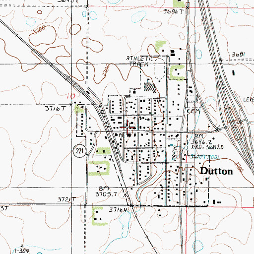 Topographic Map of Dutton Volunteer Fire Department, MT