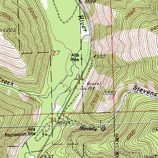 Topographic Map of Painted Rocks Fire Department and Quick Response Unit, MT