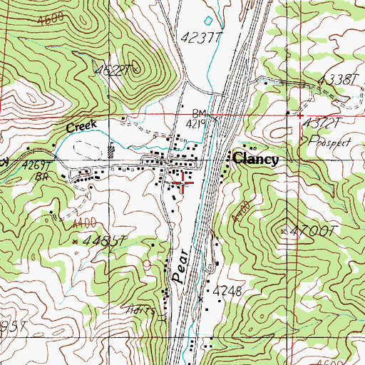 Topographic Map of Clancy Volunteer Fire Company Station 1, MT