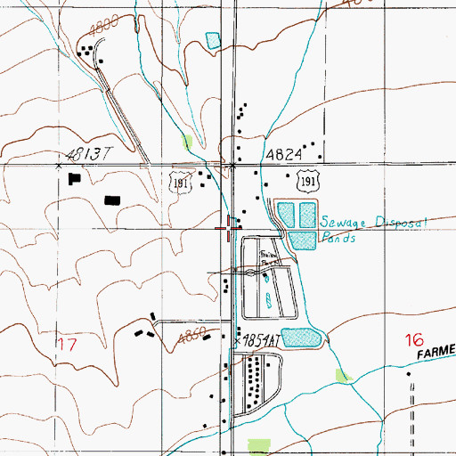 Topographic Map of Rae Fire Service Area, MT