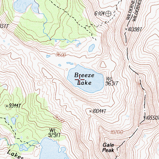 Topographic Map of Breeze Lake, CA