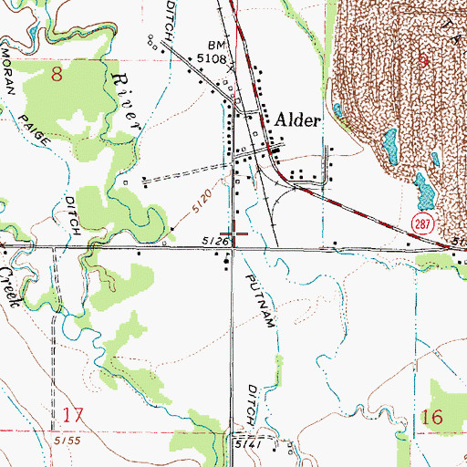 Topographic Map of Alder Rural Fire District, MT