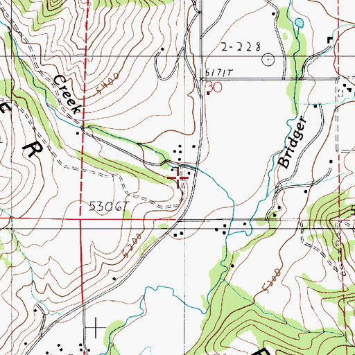 Topographic Map of Bridger Canyon Fire Department, MT