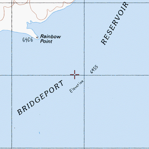 Topographic Map of Bridgeport Reservoir, CA