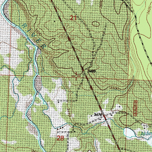 Topographic Map of Swan Valley Emergency Services Station 2, MT