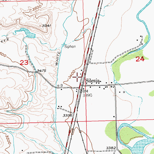 Topographic Map of Joliet Rural Fire District 1 Silesia Station, MT