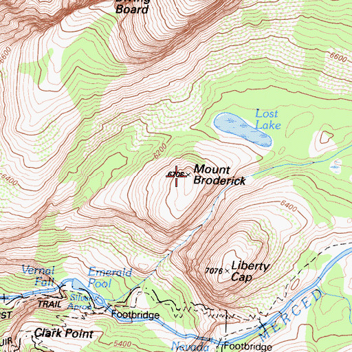 Topographic Map of Mount Broderick, CA