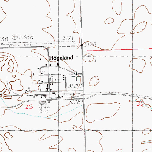Topographic Map of Hogeland Volunteer Fire Department, MT