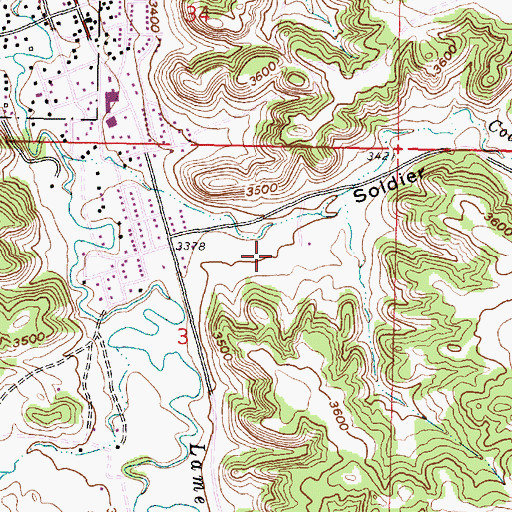 Topographic Map of Northern Cheyenne Volunteer Fire Department, MT