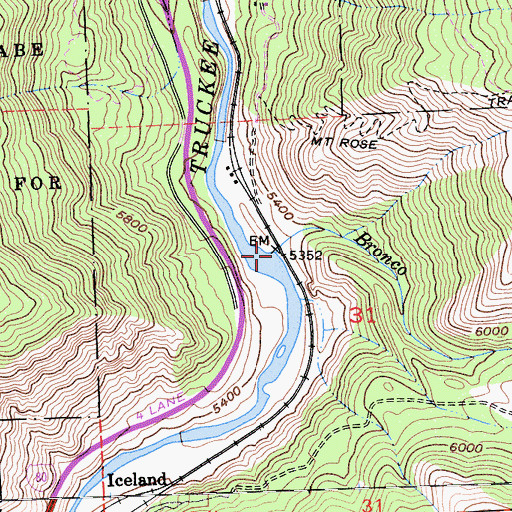 Topographic Map of Bronco Creek, CA