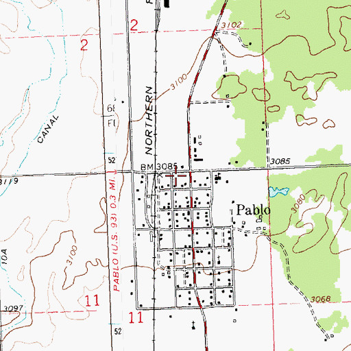 Topographic Map of Ronan Volunteer Fire Department Satellite Station, MT