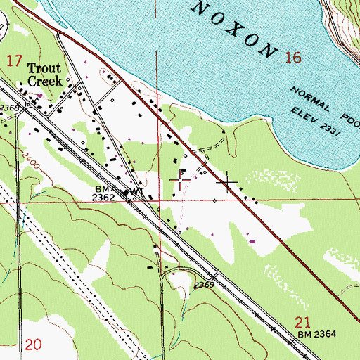 Topographic Map of Trout Creek Rural Fire Department, MT