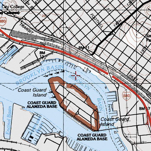 Topographic Map of Brooklyn Basin, CA