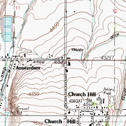Topographic Map of Amsterdam Rural Fire Department, MT