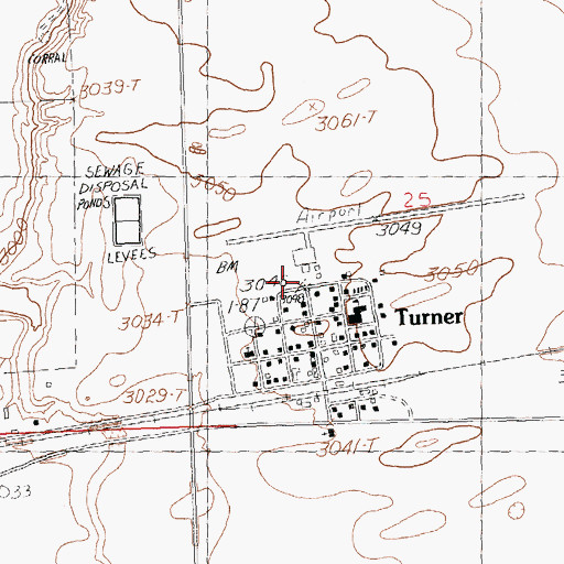 Topographic Map of Turner Volunteer Fire Company, MT