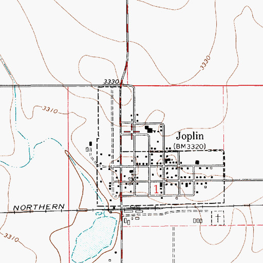 Topographic Map of Joplin Fire Department, MT