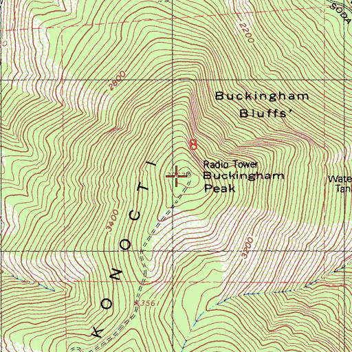 Topographic Map of Buckingham Peak, CA