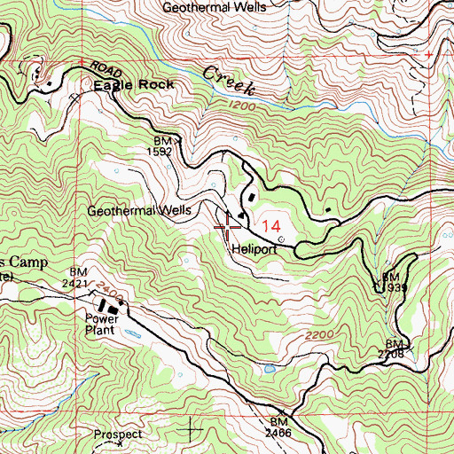 Topographic Map of Buckman Mines Headquarters, CA