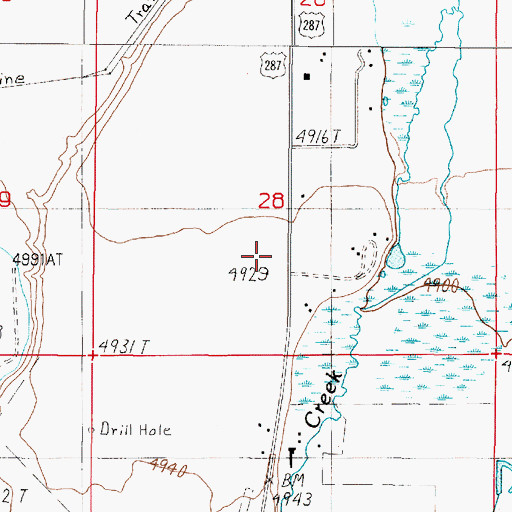 Topographic Map of Madison Valley Rural Fire Department Station 1, MT