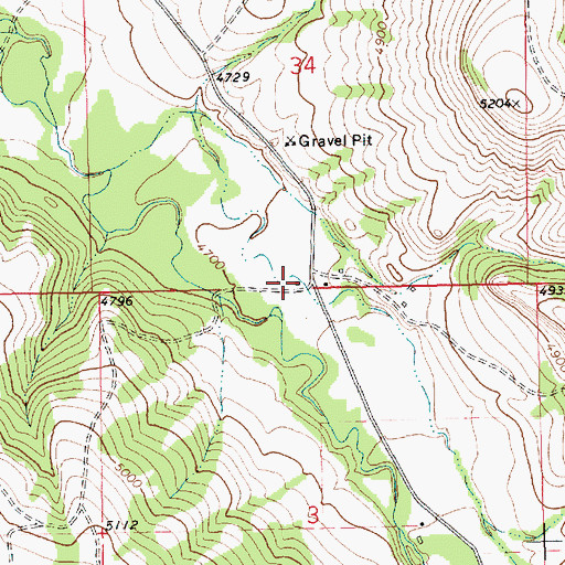Topographic Map of Beaver Creek - Cottonwood Rural Fire District, MT