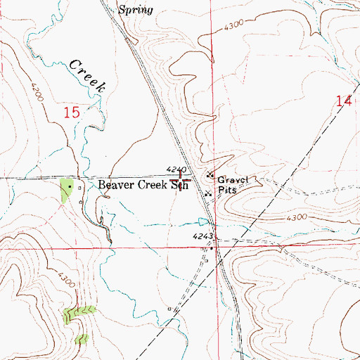 Topographic Map of Beaver Creek - Cottonwood Rural Fire District, MT