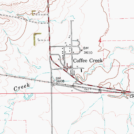 Topographic Map of Coffee Creek Rural Fire District, MT