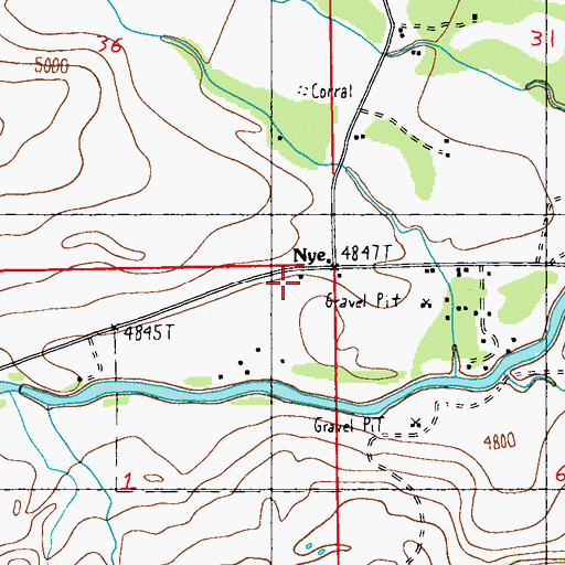 Topographic Map of Nye Volunteer Fire Company, MT