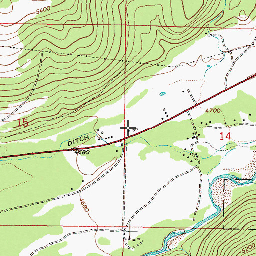 Topographic Map of Lincoln Rural Fire District Station 3, MT