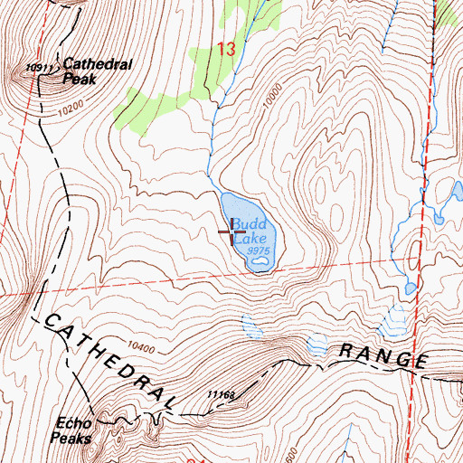 Topographic Map of Budd Lake, CA