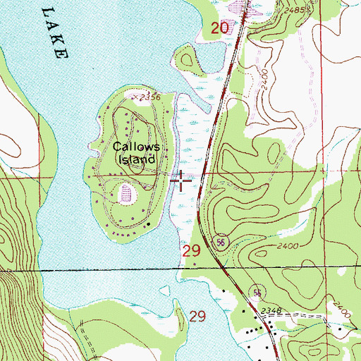 Topographic Map of Bull Lake Volunteer Fire Department, MT