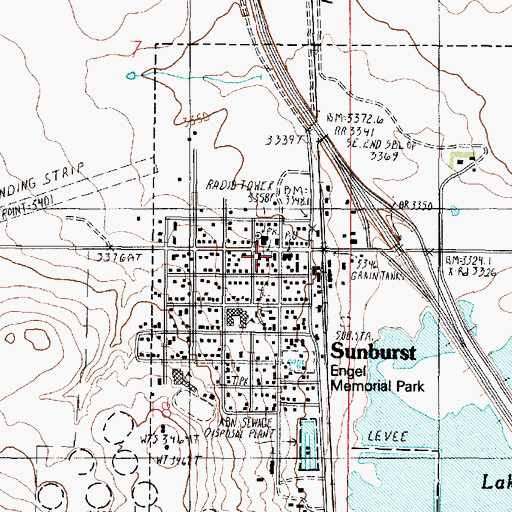 Topographic Map of Sunburst Volunteer Fire Department, MT