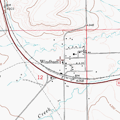 Topographic Map of Judith Basin Rural Fire District Windham, MT