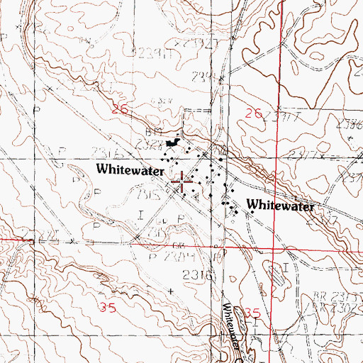 Topographic Map of Phillips County Volunteer Fire Company Whitewater Station, MT