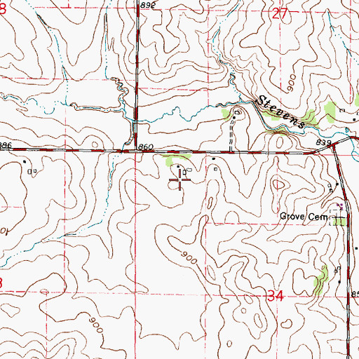 Topographic Map of Ballmerland Farms, WI