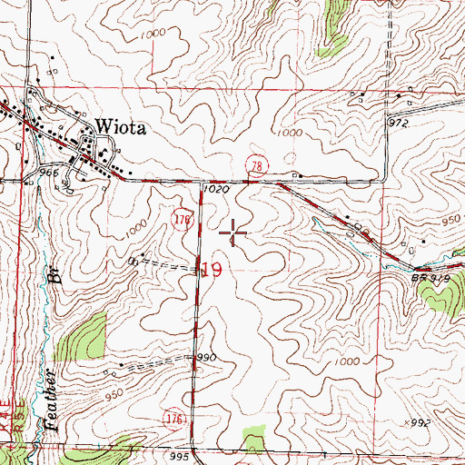 Topographic Map of Cotton Wood Dairy, WI