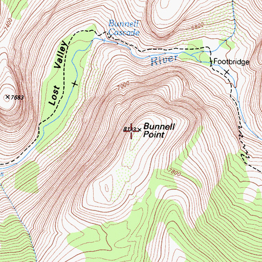 Topographic Map of Bunnell Point, CA