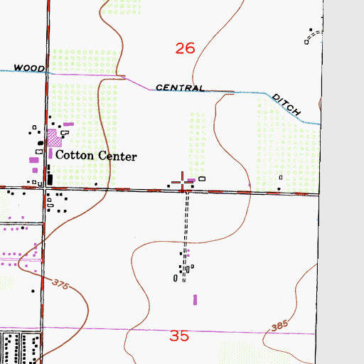 Topographic Map of Greenleaf Farms, CA