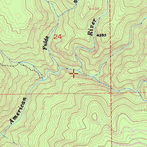 Topographic Map of Burnett Canyon, CA