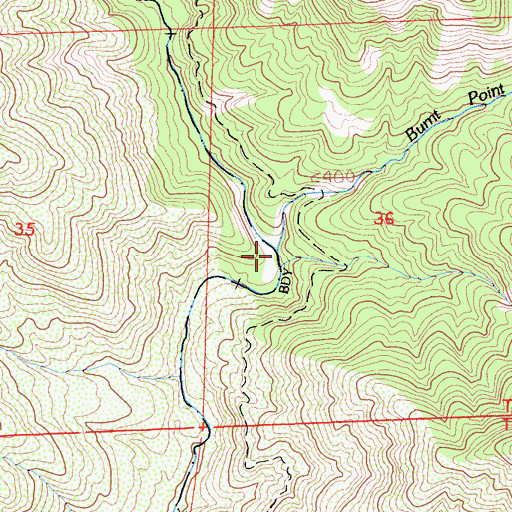 Topographic Map of Burnt Point Creek, CA