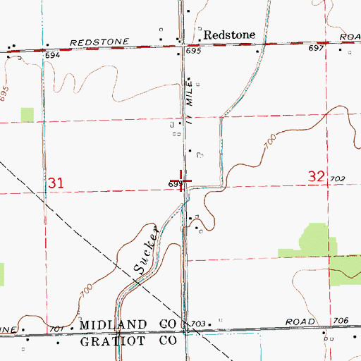 Topographic Map of Countryside United Brethren Church, MI