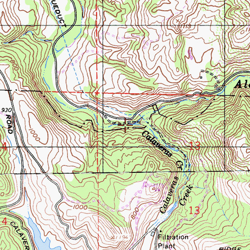 Topographic Map of Calaveras Creek, CA