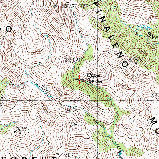 Topographic Map of Upper Spring, AZ
