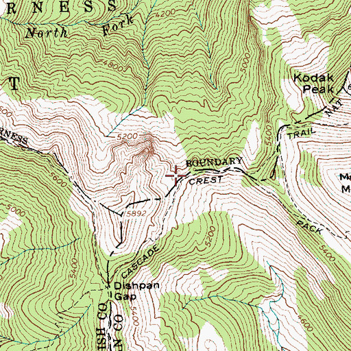 Topographic Map of Sauk Pass, WA