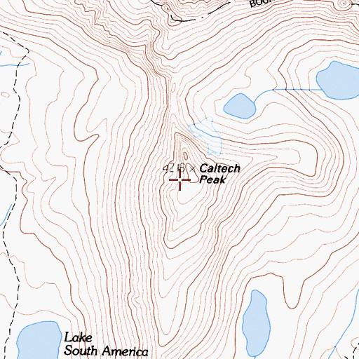 Topographic Map of Caltech Peak, CA