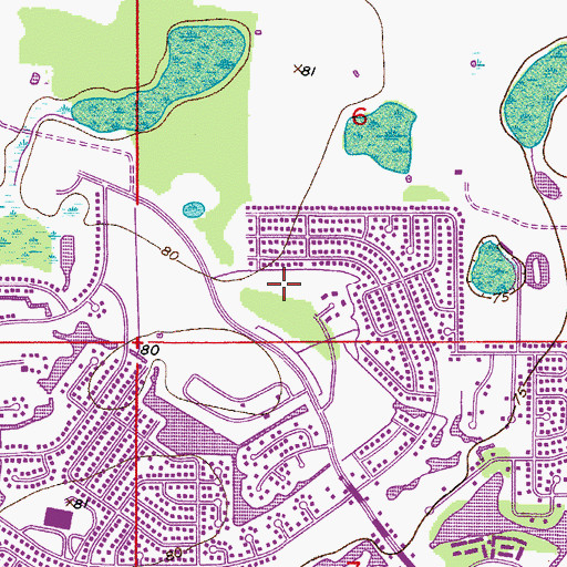 Topographic Map of Buenaventura Lakes Census Designated Place, FL