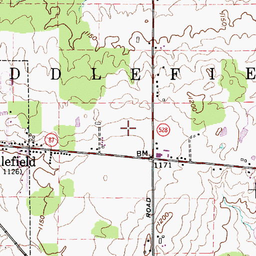 Topographic Map of Bonner Industrial Park, OH