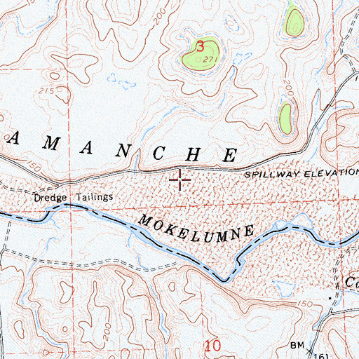 Topographic Map of Camanche Reservoir, CA