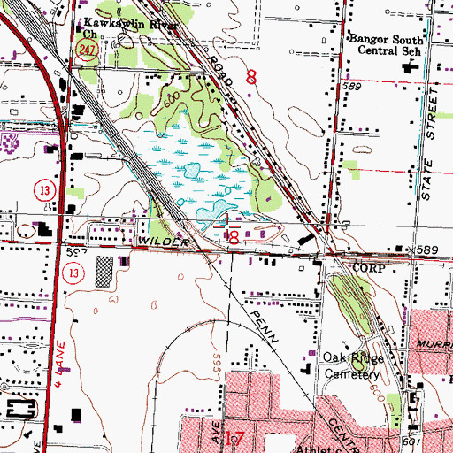 Topographic Map of Saginaw Valley Naval Ship, MI